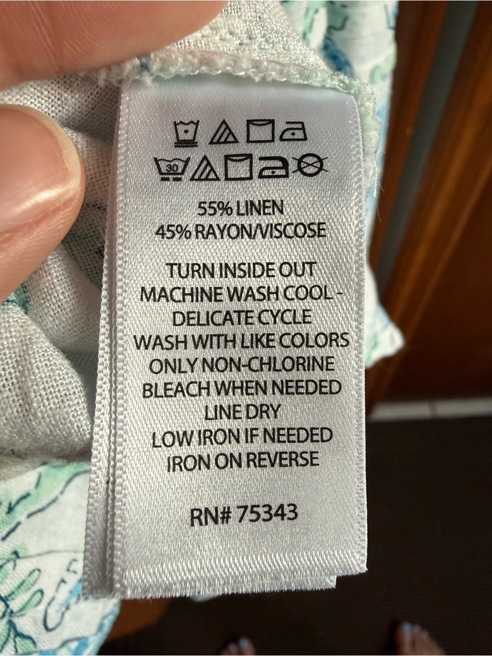 Laura Ashley Light Blue and Green Seashell Print Maxi Dress - Picture 6 of 6
